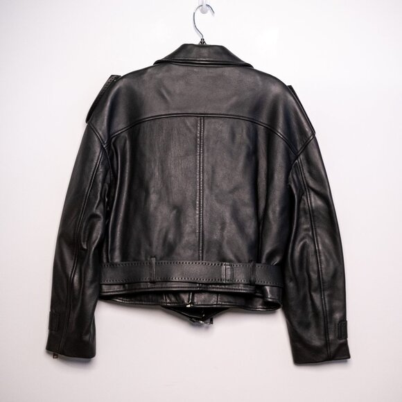 Maje black cropped leather jacket size 38 (US size: Medium) - Picture 3 of 5